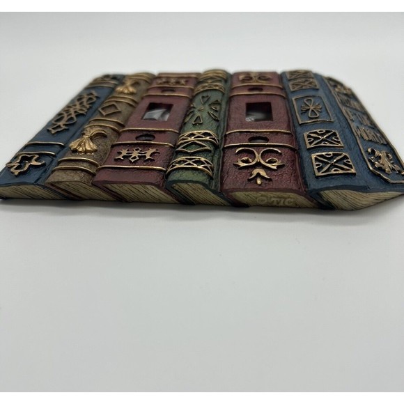 Books Double Switch Plate Cover Light Decorative Vintage Library Study Decor - Picture 4 of 5